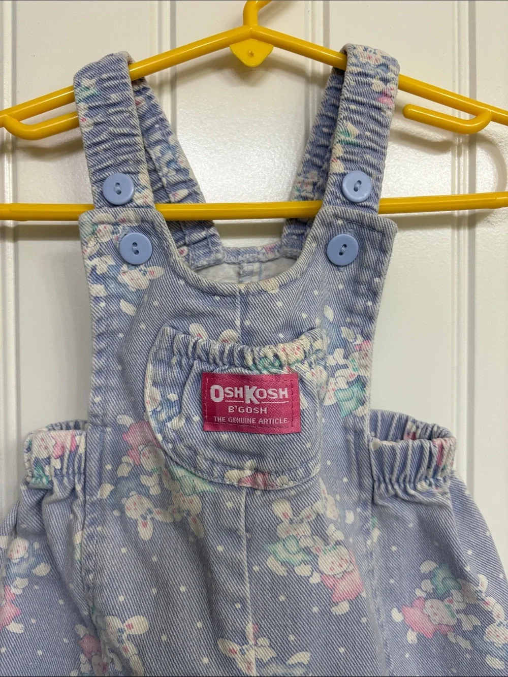 Vintage OshKosh B'gosh Lavender Bunny Overalls